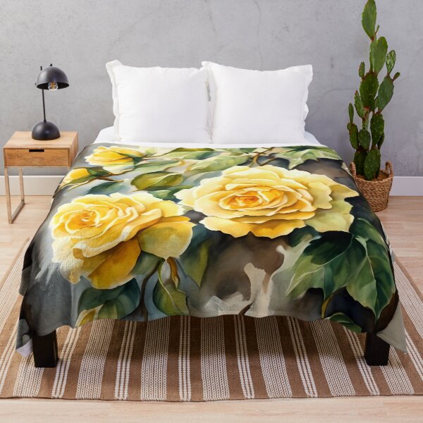 Item preview, Yellow Roses on Stone Wall designed and sold by CalmnessbyChoice.