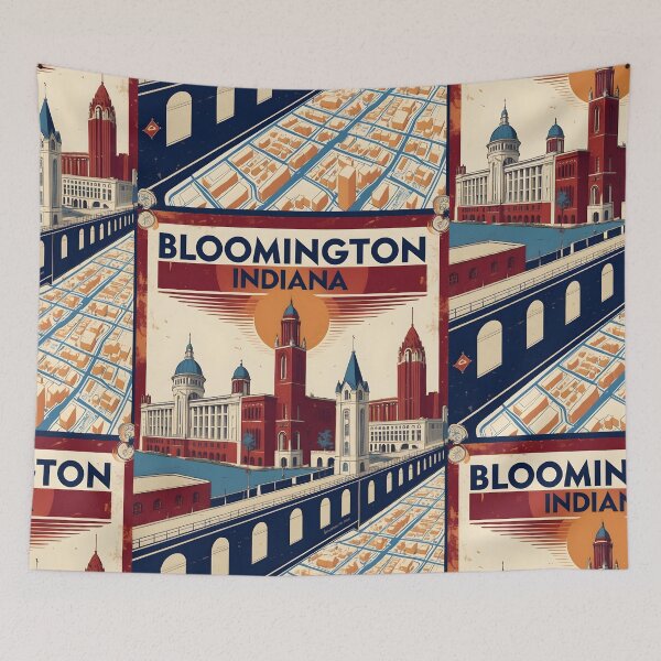 Item preview, Bloomington Indiana 1950s USA Vintage Travel Tourism designed and sold by TravelersGems.