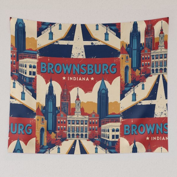 Item preview, Brownsburg Indiana 1950s USA Vintage Travel Tourism designed and sold by TravelersGems.