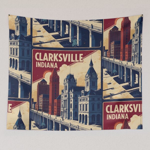 Item preview, Clarksville Indiana 1950s USA Vintage Travel Tourism designed and sold by TravelersGems.