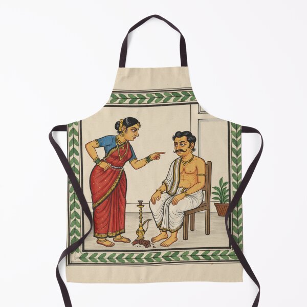 Item preview, Domestic Dispute in Kalighat Style designed and sold by digisetumedia.