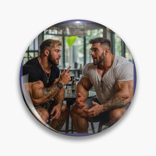 Item preview, Tattooed Bodybuilders In A Restaurant designed and sold by BodybuildersInc.