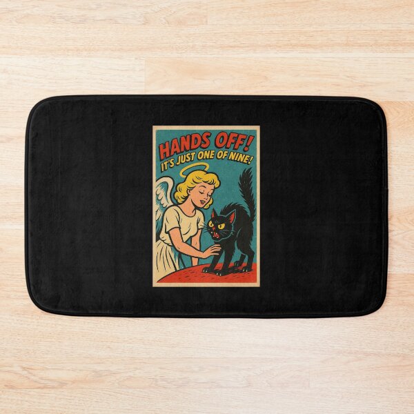 Item preview, Hands Off! It’s Just One of Nine! – Retro Comic Style Cat & Angel Art designed and sold by The Devil's Bargain.