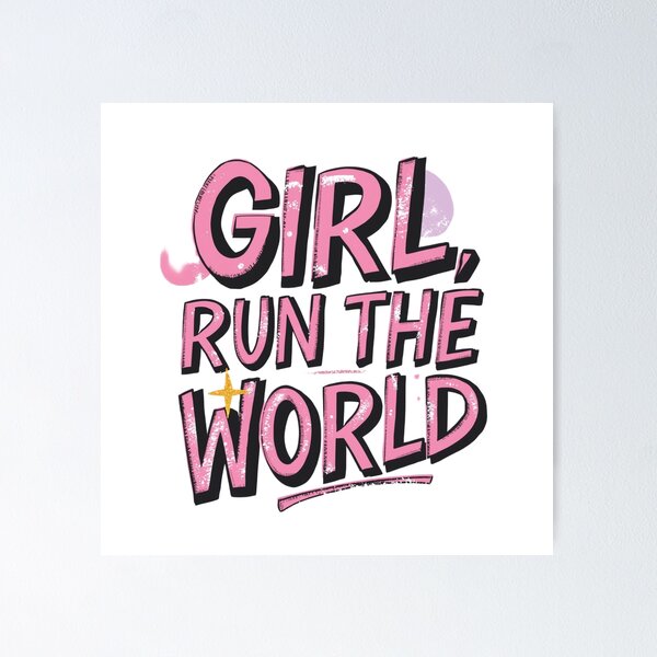 Item preview, Girl Run The World Empowering Feminist Quote Design. Bold Pink Motivational Typography for Women designed and sold by Aarvya Fashion Club ( A.F.C ).