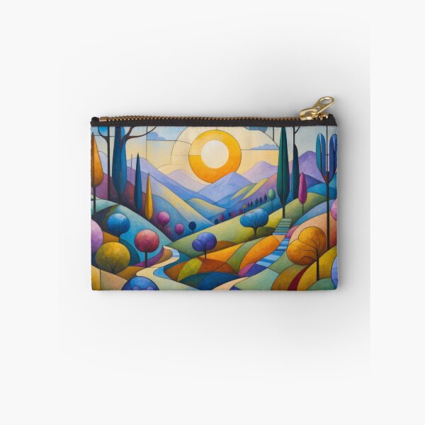 Item preview, Autumn Sunset Landscape Naive Painted Effect Poster Art designed and sold by NickWhittleArt.