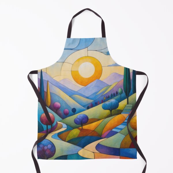 Item preview, Autumn Sunset Landscape Naive Painted Effect Poster Art designed and sold by NickWhittleArt.