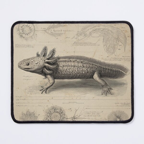 Item preview, Vintage Axolotl Illustration – 19th Century Zoological Field Guide Art – Scientific Amphibian Print designed and sold by MadeByACJ.