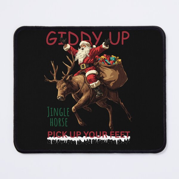 Item preview, Funny Santa Riding Reindeer Giddy Up Jingle Horse Design designed and sold by MTJ-Mushrooms.