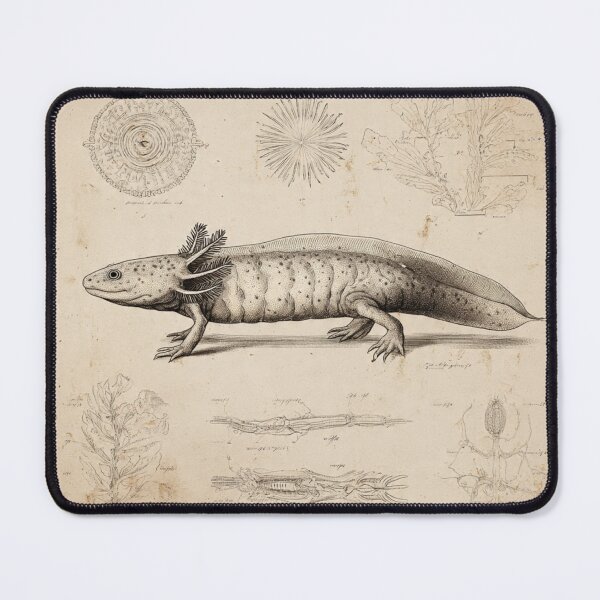 Item preview, Scientific Axolotl Study – Vintage Zoology Illustration – Naturalist Field Guide Amphibian Art designed and sold by MadeByACJ.