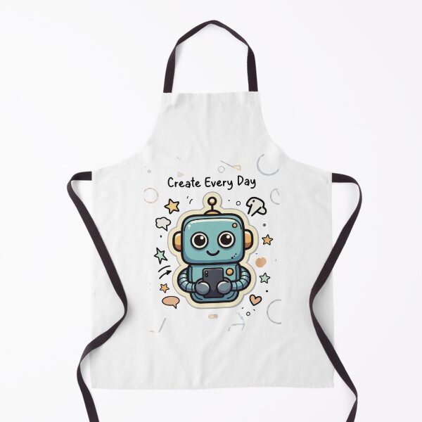 Item preview, Create Every Day – Retro Robot Tee designed and sold by EcoArtTees.