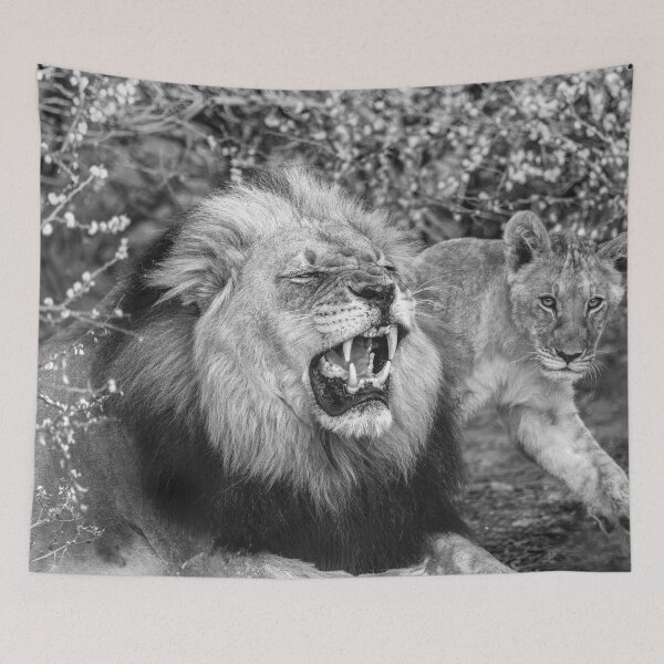 Item preview, Lion and Cub in Black and White designed and sold by Kay Brewer.