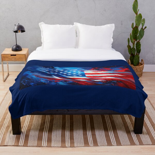 Item preview, Dynamic Abstract US Flag Digital Painting Splatter Art designed and sold by Snap2Art.