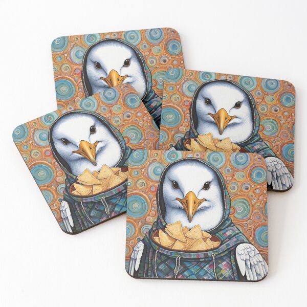 Item preview, Seagull wearing a hoodie eating chips designed and sold by Colin Bentham.