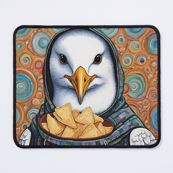 Item preview, Seagull wearing a hoodie eating chips designed and sold by Colin Bentham.