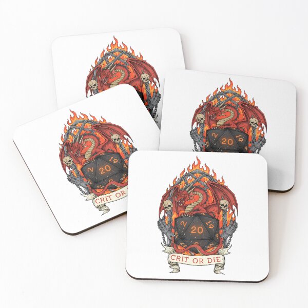 Item preview, Crit or Die – Red Dragon Dice Fantasy Art designed and sold by DreamiCanvas.