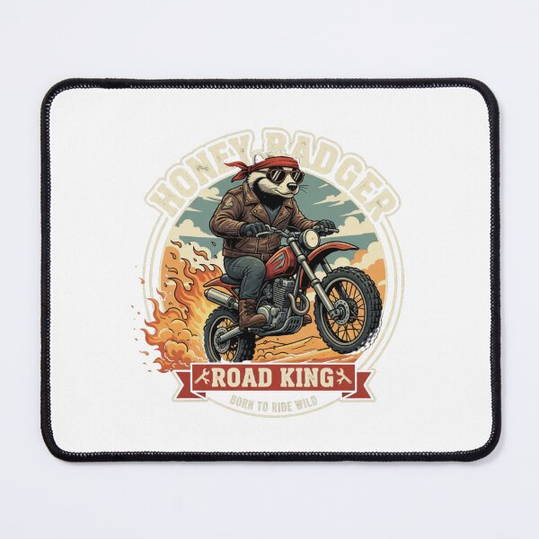 Item preview, Honey Badger Road King: Born to Ride Wild - Biker Animal Design designed and sold by EverBranz-stor.