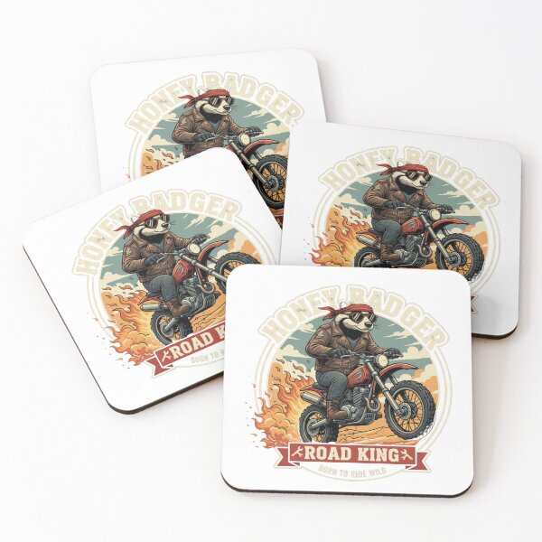 Item preview, Honey Badger Road King: Born to Ride Wild - Biker Animal Design designed and sold by EverBranz-stor.
