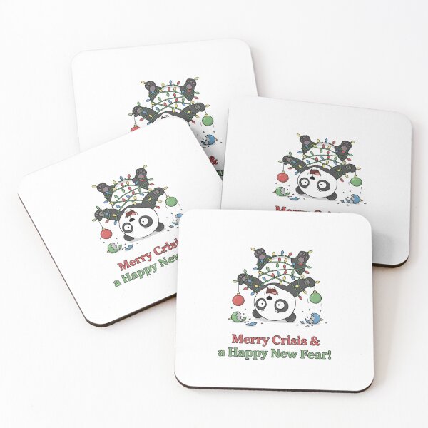 Item preview, Panic Panda Trapped in Holiday Lights Chaos designed and sold by WildLeafDigital.