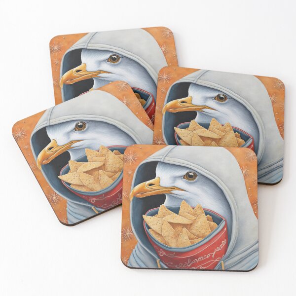 Item preview, Seagull wearing a hoodie eating chips designed and sold by Colin Bentham.