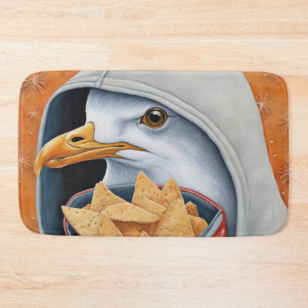 Item preview, Seagull wearing a hoodie eating chips designed and sold by Colin Bentham.