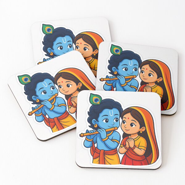 Item preview, Cute Radha Krishna Love Sticker – Divine Couple Art designed and sold by InnerDivineSoul.