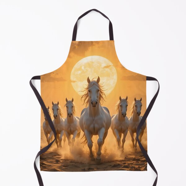 Item preview, "White Stallions Running at Sunset – Power and Freedom Under the Golden Sky" designed and sold by GeetArtHouse.