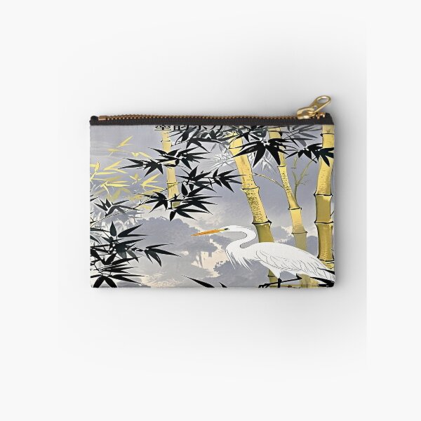 Item preview, White crane on the bamboo sway Chinese style brush painting 4 designed and sold by DinsignStudio.