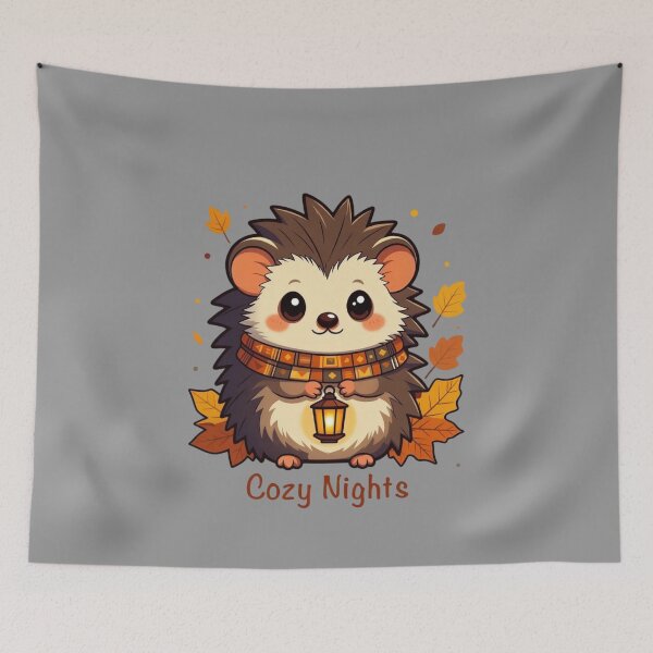 Item preview, Cozy Nights – Retro Hedgehog Tee designed and sold by EcoArtTees.