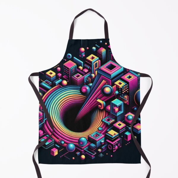 Item preview, "Neon Gravity Vortex – Abstract Geometric Space Art" designed and sold by Dogandesighn.
