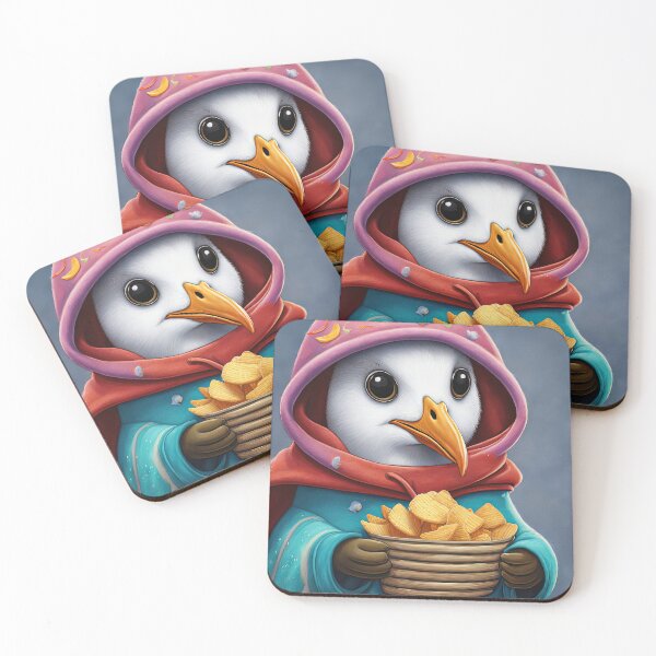 Item preview, Seagull wearing a hoodie eating chips designed and sold by Colin Bentham.