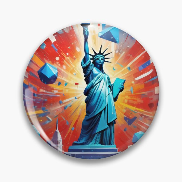 Artikelvorschau, Statue of Liberty dynamic patriotic red white blue explosion art entworfen und verkauft von Snap2Art.