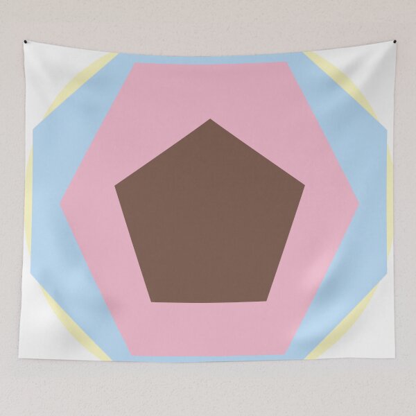 Item preview, Vibrant Geometric Layers: Abstract Pink Blue Brown Mandala Art Print designed and sold by Faali950.
