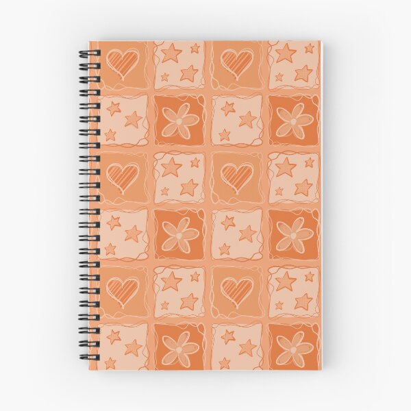 Item preview, Orange pattern with stars, hearts and flowers designed and sold by Fabasart.