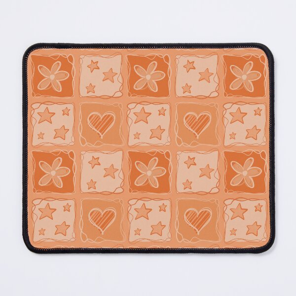 Item preview, Orange pattern with stars, hearts and flowers designed and sold by Fabasart.