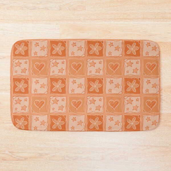 Item preview, Orange pattern with stars, hearts and flowers designed and sold by Fabasart.