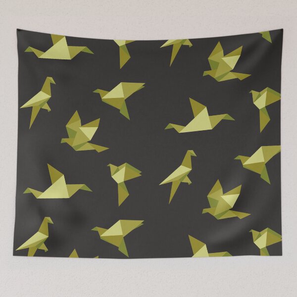 Item preview, Golden Origami Birds Print - Minimalist Geometric Decor designed and sold by SKETCHYANDGRAPHIC.