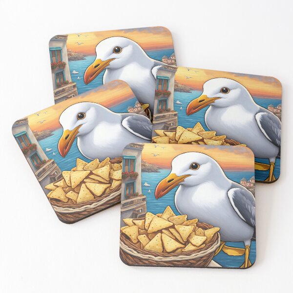 Item preview, Seagull wearing a hoodie eating chips designed and sold by Colin Bentham.
