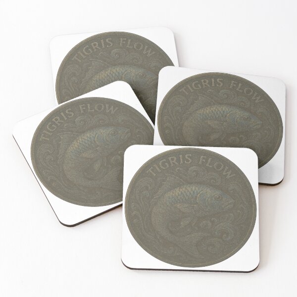 Item preview, Bronze medallion with fish relief and Tigris Flow inscription designed and sold by Creative88Art.