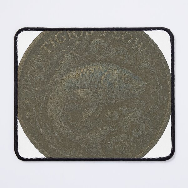 Item preview, Bronze medallion with fish relief and Tigris Flow inscription designed and sold by Creative88Art.