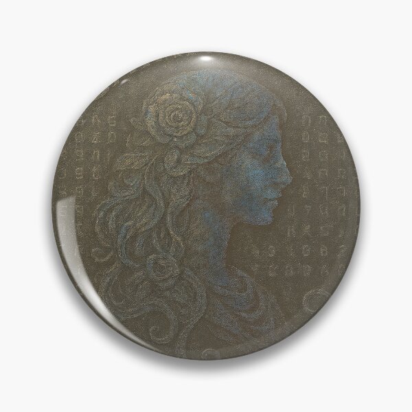 Item preview, Concept coin with GAIAN CODE and goddess profile, bronze gold patina designed and sold by Creative88Art.