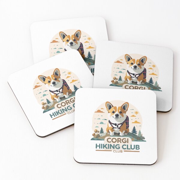 Item preview, Corgi Hiking Club Retro Hiking Dog T-Shirt , Sticker designed and sold by LoliDesignShop.