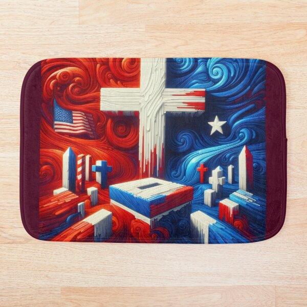 Artikelvorschau, Vote Cross American Faith Election Red Blue Swirl Art entworfen und verkauft von Snap2Art.