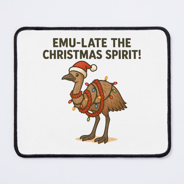 Item preview, Emu-late the Christmas Spirit – Funny Light-Up Emu Design designed and sold by SVALANART.