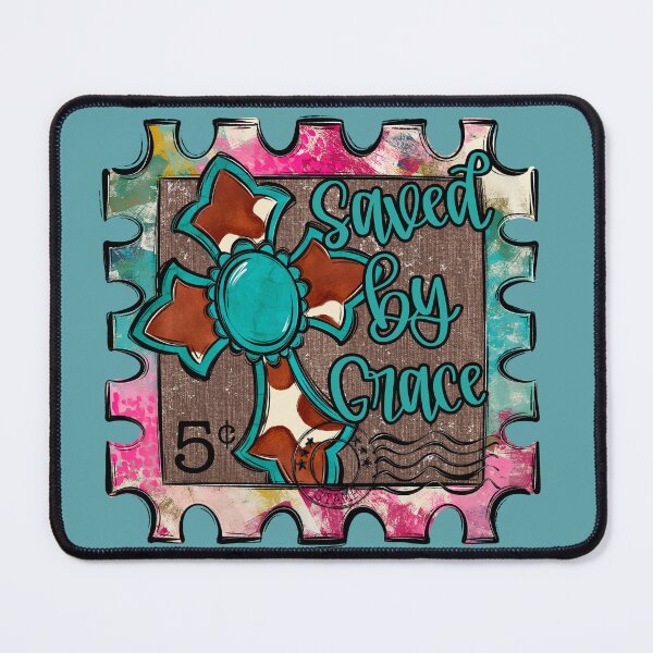 Item preview, Saved by Grace Stamp Christian Art Work  designed and sold by Posh Print Design Co., LLC.