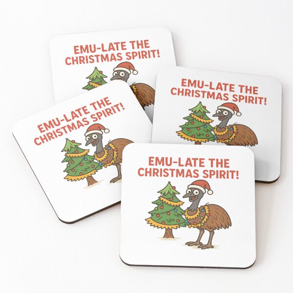 Item preview, Emu-late the Christmas Spirit – Funny Emu and Tree Design designed and sold by SVALANART.