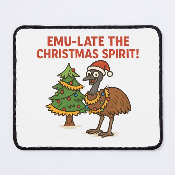 Item preview, Emu-late the Christmas Spirit – Funny Emu and Tree Design designed and sold by SVALANART.