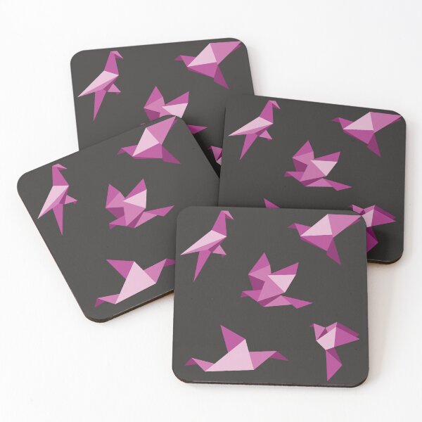 Item preview, Pink Origami Birds Print - Minimalist Geometric Decor designed and sold by SKETCHYANDGRAPHIC.