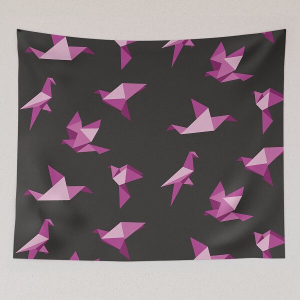 Item preview, Pink Origami Birds Print - Minimalist Geometric Decor designed and sold by SKETCHYANDGRAPHIC.