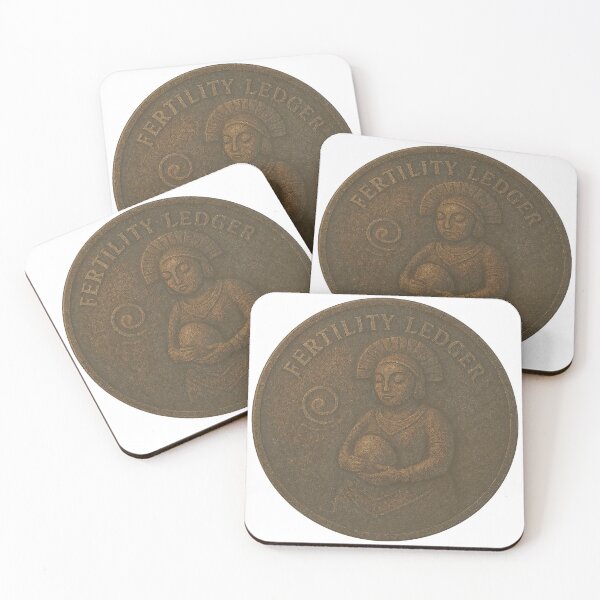 Item preview, Bronze like coin with stylized figure holding egg and spiral motif designed and sold by Creative88Art.