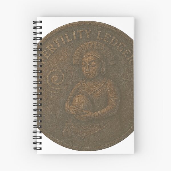 Item preview, Bronze like coin with stylized figure holding egg and spiral motif designed and sold by Creative88Art.